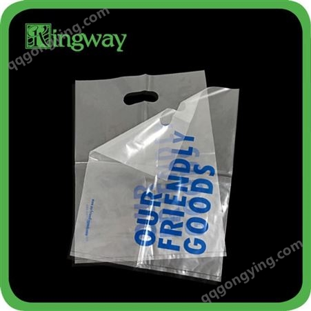 厂家供应新料PE透明塑料手挽袋 环保购物袋猪腰袋子 可印刷LOGO