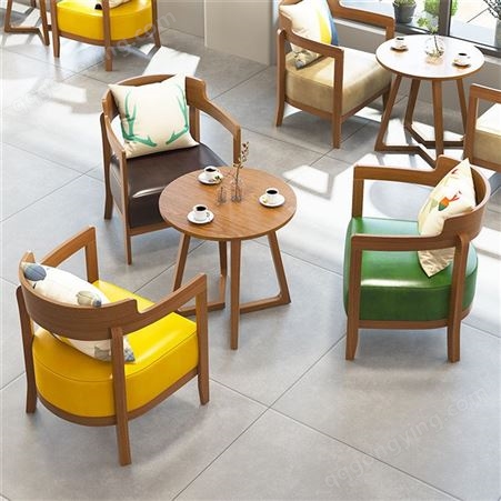 咖啡椅 咖啡沙发座椅 青岛咖啡店桌椅定制 时尚布艺美观