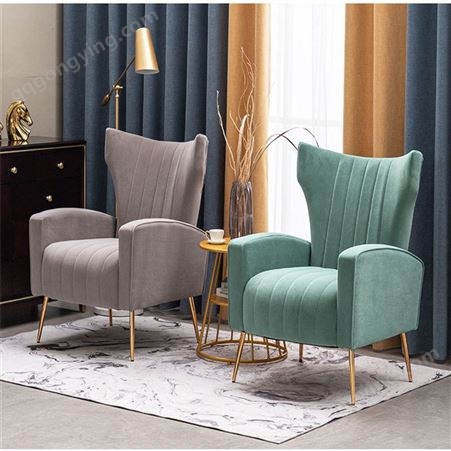 美式布艺沙发 客厅卧室沙发椅 休闲单人双人椅子