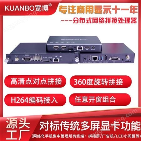 深圳宽博 1进9出4K拼接处理器高清大屏幕显示墙多画面控制电视机拼接盒九台