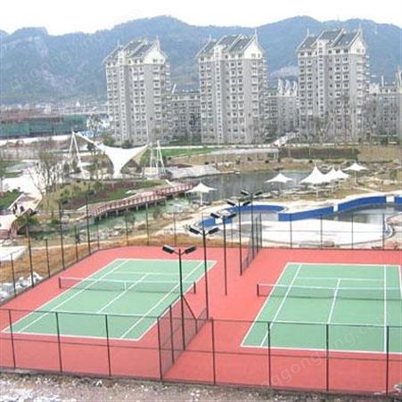 弹性丙烯酸球场 硅pu网球场 康达网球场网 欢迎采购