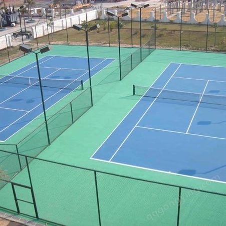 弹性丙烯酸球场 硅pu网球场 康达网球场网 欢迎采购