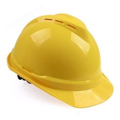梅思安10146618 PE豪华型有孔安全帽PE带透气孔帽壳一指键帽衬PVC吸汗带D型下颏带-黄