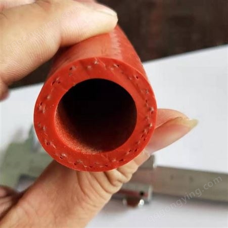 供应汽车硅胶软管红色真空管蒸汽夹线耐高温高压双层夹线16mm暖风水管