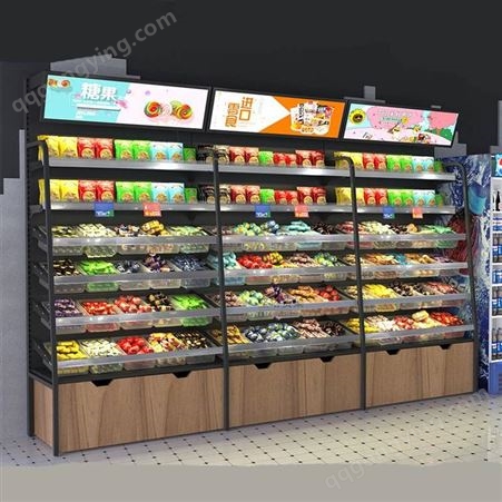 零食铺货架 零食店货架价格 零食展示柜定制 杭州坚塔货架