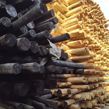 盛金源 厂家直供 油木杆 10米  13个粗 油炸杆 通信木杆 防腐木杆