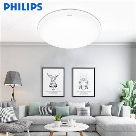 飞利浦（PHILIPS）照明LED吸顶灯现代简约灯具卧室阳台厨房灯圆形玄关过道卫生间浴室餐厅走廊灯6W白光-直径23厘米（3-8m2）
