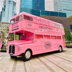 福瑞晟达制作 移动双层巴士车 商城景区售卖奶茶小吃巴士车