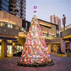 福瑞晟达 户外商场场景装饰美陈 异形框架圣诞树 大型亚克力发光钻石圣诞树