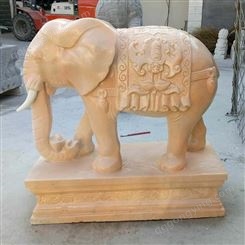 晚霞红石雕大象  雕刻石雕大象  景区摆放石雕大象
