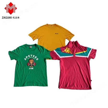 广州扎古米 中国二手服装出口旧服装批发市场二手男T恤二手T恤