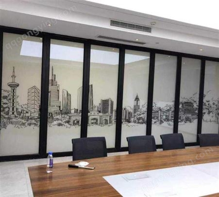 28 85 100型办公室玻璃隔断 会议室百叶屏风隔 断 时尚装饰效果图