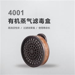 Hu/呼享4001防护喷漆化工装修有机蒸气单罐滤毒盒