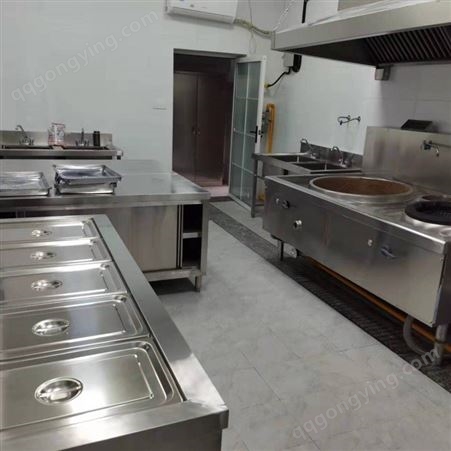 食堂厨具厂燃气一大一小灶 餐厅食堂厨房设备 厨具厂专业定制
