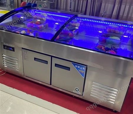主派不锈钢海鲜冰台冷藏展示柜商用水果捞雾化冷冻冰鲜台双温展示