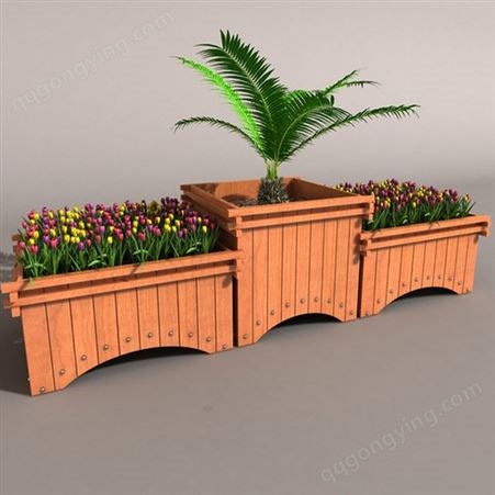 花箱 移动组合花箱花盆 防腐木花箱户外碳化长方形阳台种植箱