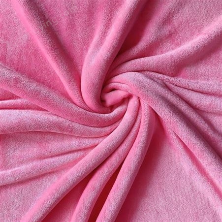 美同辰厂家现货毛毯家居服睡衣针织家纺绒布布料纯色双面涤纶珊瑚绒面料