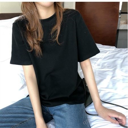 美同辰一件代发女装春季衣服新款上衣韩版宽松时尚休闲纯色圆领T恤