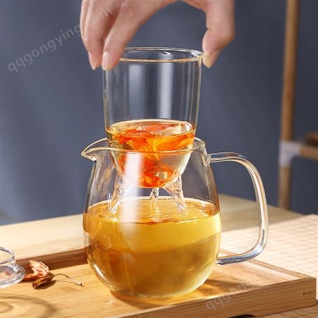 泡茶壶玻璃家用茶水分离煮茶过滤加厚耐高温单烧水壶透明功夫茶具