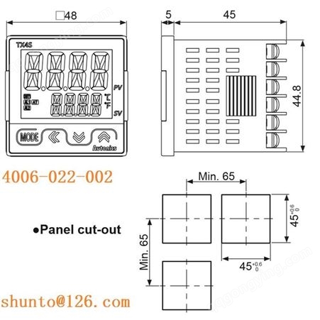 48X48mm韩国进口温控器4-20mA电流输出型温控仪TX4S优惠价格