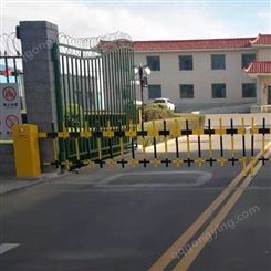 两栏钢制抬杆器 红门栅栏道闸停车场管理系统