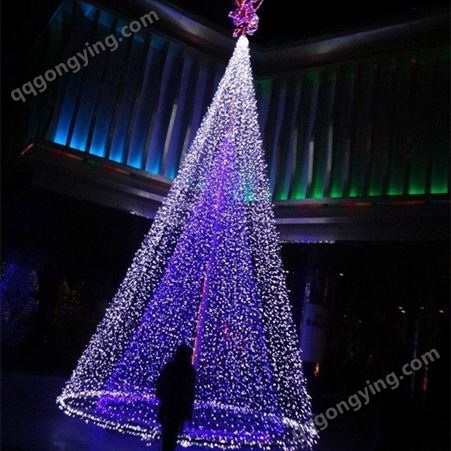 LED流星雨灯 园区亮化工程 街道树木串灯节日挂灯 圣诞树定制