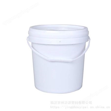 厂家供应10升塑料压盖桶可印刷图案10L密封圆形化工银浆涂料桶