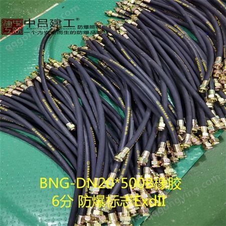 1.2寸BNG-DN32*500B内外丝橡胶防爆挠性连接管EXD防爆软管G1 1/4