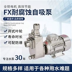 广东羊城FX不锈钢自吸泵 耐酸碱高温污水泵 无堵塞耐腐蚀排污泵