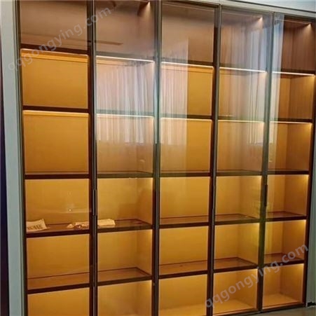铝合金玻璃柜 玻璃酒柜 透明挂柜 玻璃书柜 透明衣柜定制