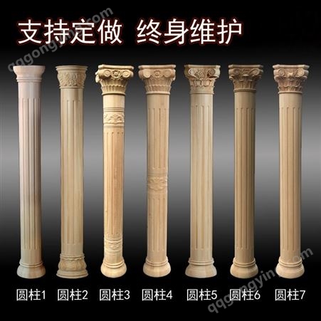 圆形罗马柱模具 森雕欧式实木罗马柱厂家直供