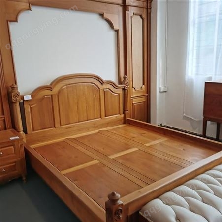 实木床定做 轻奢床批发 森雕实木床家用别墅柚木床