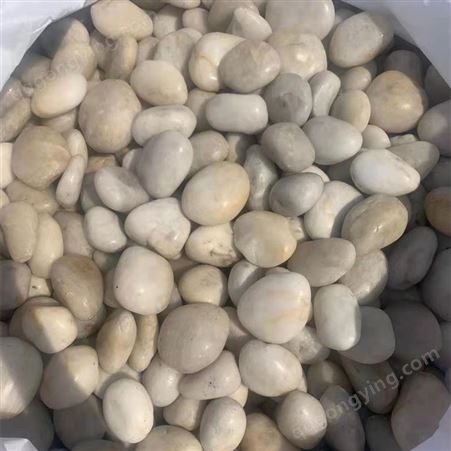川青矿产批发 白色机制鹅卵石 庭院别墅 鱼缸造景用3-5cm白色石子