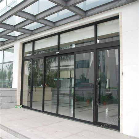 钢化玻璃门工程   商场玻璃门公司    无框玻璃推拉门定做
