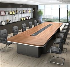 办公家具大型会议桌简约现代板式长条桌洽谈桌椅组合会议室接待桌JY-HJ-036