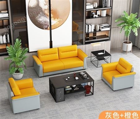 上海办公家具办公室简约商务茶几沙发组合套装 洽谈会客接待室 办公沙发三人位JY-WQ-333