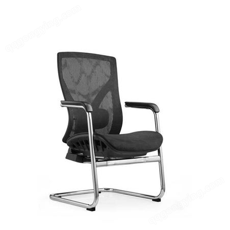 新枫格金属骨架办公椅弓形网布镂空坐板会议椅