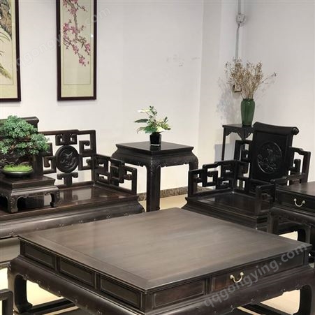紫光檀红木沙发印尼黑酸枝木沙发大款阔叶黄檀古典中式客厅实木沙发